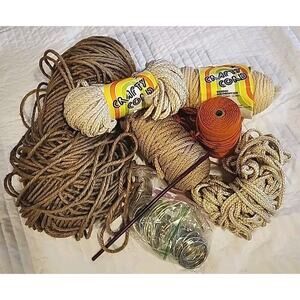 Maxi-Cord Braided Macrame Lot crafting Cord Hemp & Other Rings & Dowl Inc. NOS